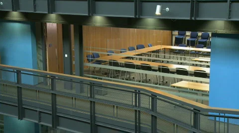 Students walking into classroom and sitting down Stock Footage 829350