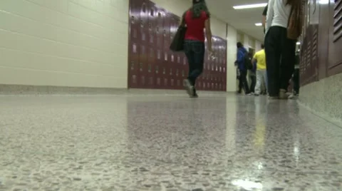 Students walking in hallway (1 of 4) Stock Footage 8599837