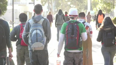 Students Walking Normal Speed Stock Footage 694682