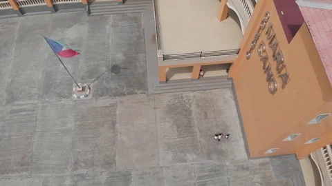 Students walking into a private school in Equatorial Guinea. Stock Footage 129952482