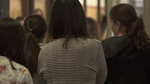 Students walking in the school Stock Footage