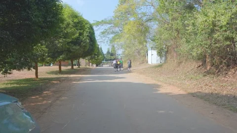 Students Walking Through School Campus in Assam Stock Footage 344889484