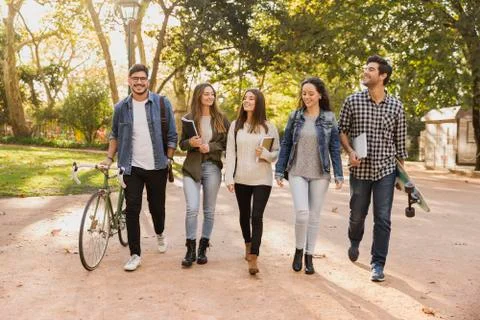 Students walking together Stock Photos
