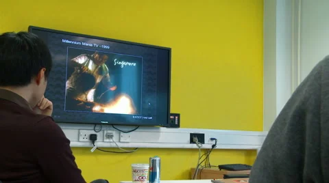 Students Watching TV Presentation Stock Footage 61636648