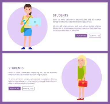 Students Web Pages Design with Push Buttons Online Ilustración de archivo