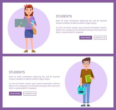 Students Web Pages Design with Push Buttons Online Ilustración de archivo