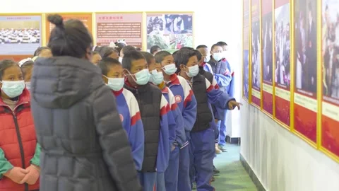 Students winter clothes Video stock 243033970