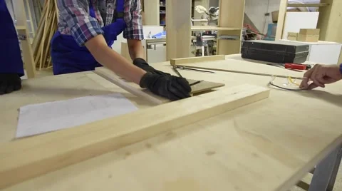 Students in woodwork training course Stock Footage 67613749