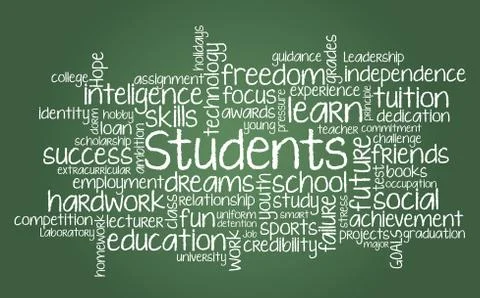 Students word cloud illustration Stock Illustration