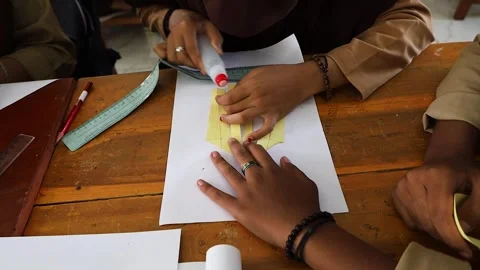 The students wore hijabs Stock Footage 243627521