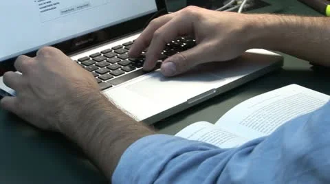 Students work in Jacob and Wilhelm Grimm-Center in Berlin Vídeo Stock 11493001