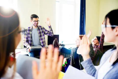 Students working on computers Stock Photos