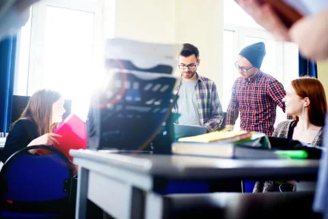 Students working on computers Stock Photos
