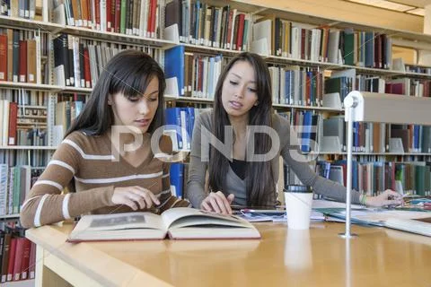 Students Working At Desk In Library