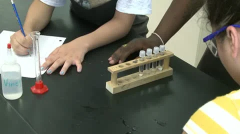 Students working on lab project (4 of 10) Stock-Footage 10387340