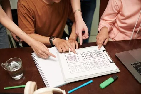 Students Working on Website Foto stock