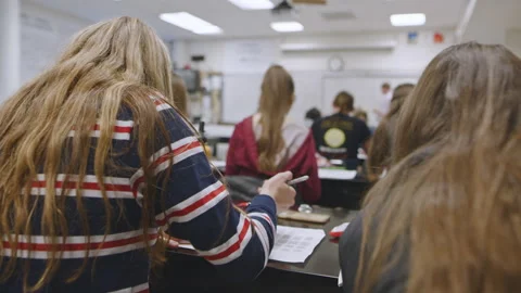 Students writing during a classroom learning session Stock Footage 310214464