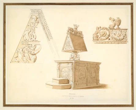 Studies of a Lectern in Perugia. Artist: Unknown Artist, formerly attribut... Stock Photos