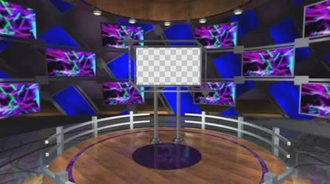 Studio 101 Angle A Set with Dais and rotating elements Stock-Footage 60605345