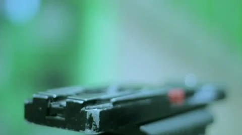 Studio 19 - A cameraman sets the camera on a tripod foot Stock Footage 10771510