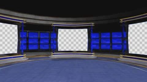 Studio 72 Angle B Circular Studio with Animated Screens Stock-Footage 60592335