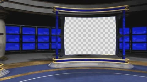 Studio 72 Angle C Circular Studio with Animated Screens Stock-Footage 60592753