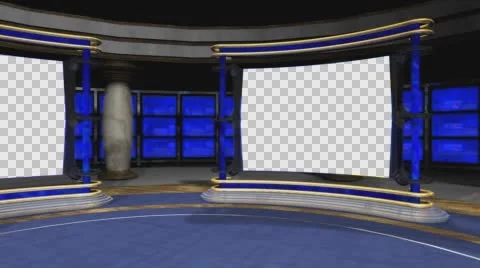 Studio 72 Angle A Circular Studio with Animated Screens Stock-Footage 60591733