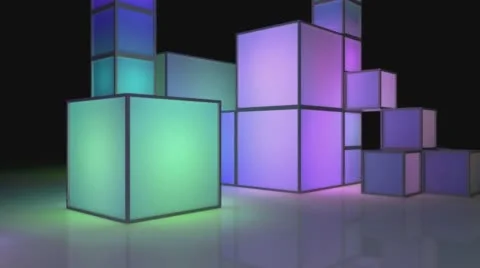 Studio 95 Angle A Blocky Box Set with Cycling Colors Stock-Footage 60600830