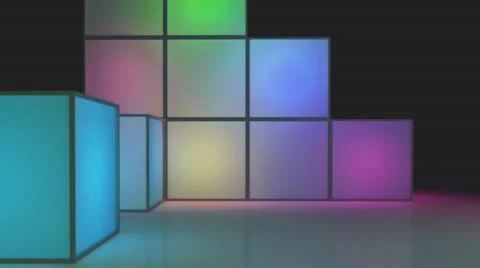 Studio 95 Angle C Blocky Box Set with Cycling Colors Stock-Footage 60601557