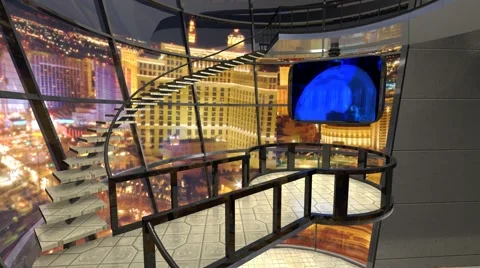 Studio 96 Angle C Set with Walkout and Time Lapse Traffic Stock-Footage 60601929