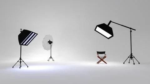 Studio and photo setup Stock Illustration