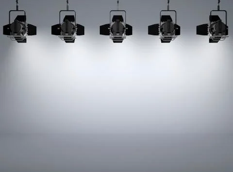 Studio and spotlights Stock Illustration