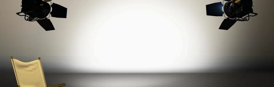 Studio and spotlights Stock Illustration