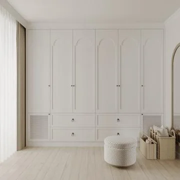Studio Apartment foyer space, empty space decoration in white theme, archit.. Stock-Illustration