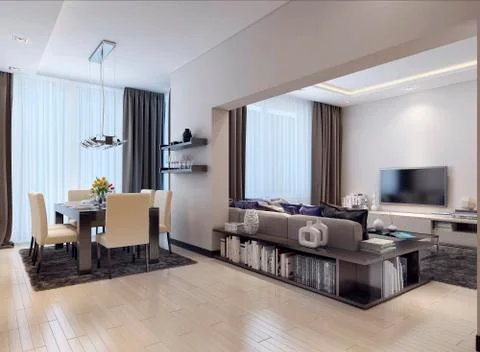 Studio apartment modern style Stock Illustration