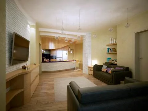 Studio apartment vanguard style Stock Illustration