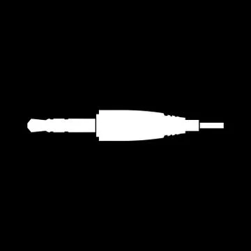 Studio / audio cable connector or mini jack white color icon . Stock Illustration