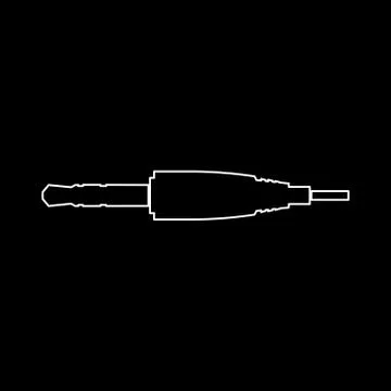 Studio / audio cable connector or mini jack white color icon . Stock Illustration