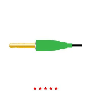 Studio / audio cable connector or mini jack icon . Different color . イラスト素材