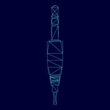 Studio / audio cable connector or mini jack low poly triangulation triangulat Stock Illustration