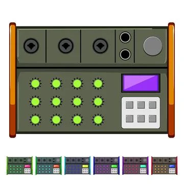 Studio audio mixer cartoon vector graphic イラスト素材
