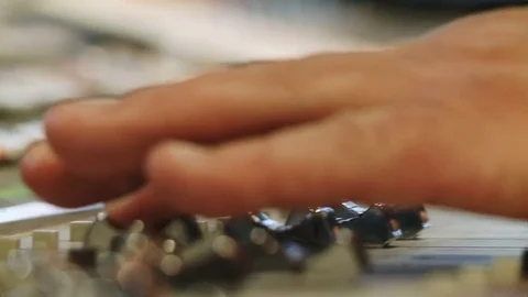 Studio audio mixer closeup Stock Footage 69847750