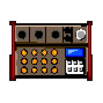 Studio audio mixer game pixel art vector illustration Stock Illustration