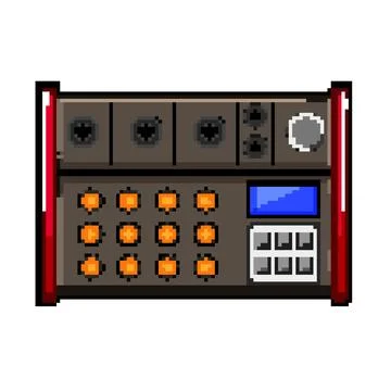 Studio audio mixer pixel art vector illustration Stock Illustration