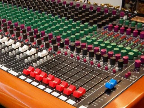 Studio Audio Mixing Console Stock Photos