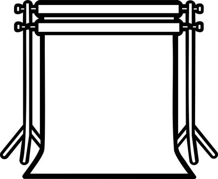 Studio backdrop stand support kit line art icon Stock Illustration