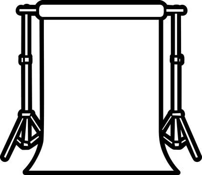 Studio backdrop system frame line art icon Illustration