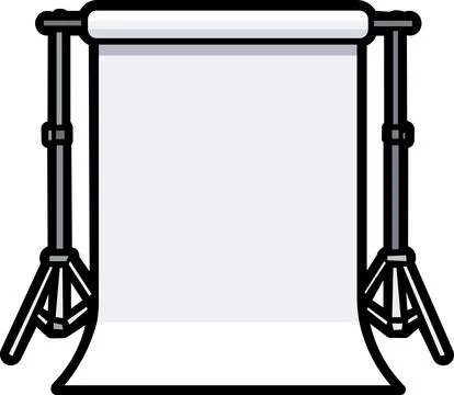 Studio backdrop system frame with paper roll Stock Illustration