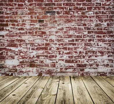 Studio background with brick wal Stock Photos