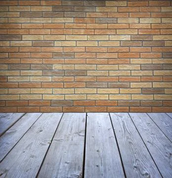Studio background with brick wal Stock Photos